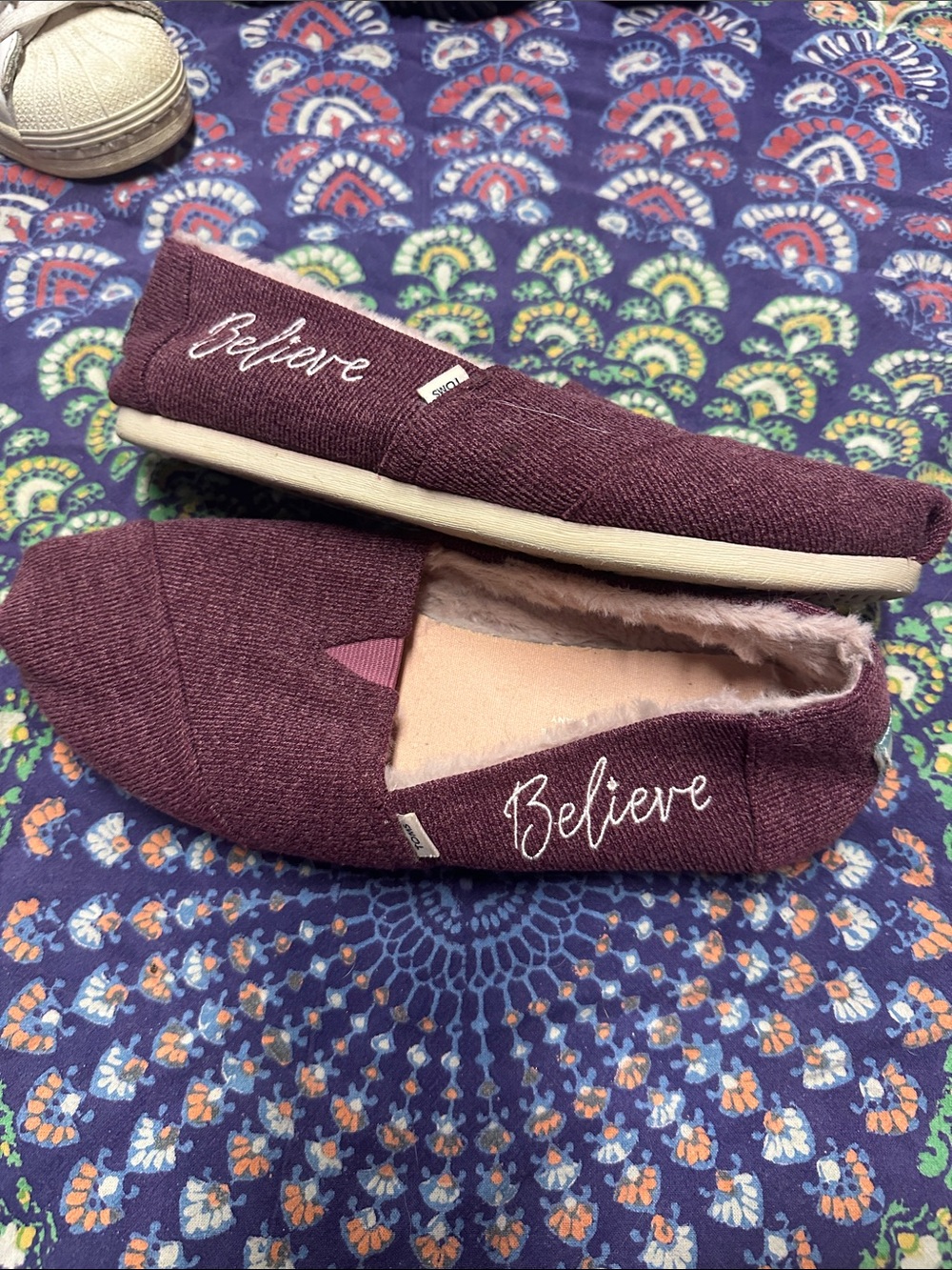 Toms Believe Slip-On Flats in Plum